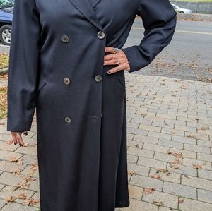 VINTAGE ** J Crew **   Black Trench Coat   ** Excellent Condition **